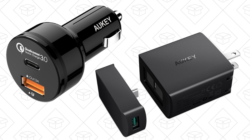 Aukey USB-C/QC 3.0 Car Charger, $13 with code AUSBCCAR | Aukey USB-C Wall Charger with Power Delivery, $22 with code AUSBC8PD